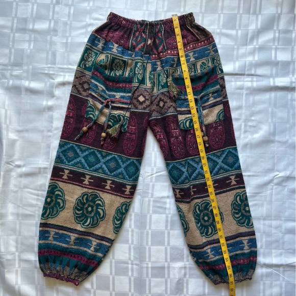 Multi-print Bohemian Style Loose Fit Tapped Ankle Pants - Picture 8 of 13